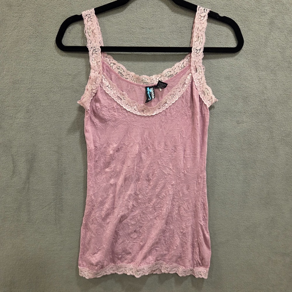 Weavers‎ Lace Trimmed Tank Top Camisole Size Medium Y2K Retro Coquette Feminine